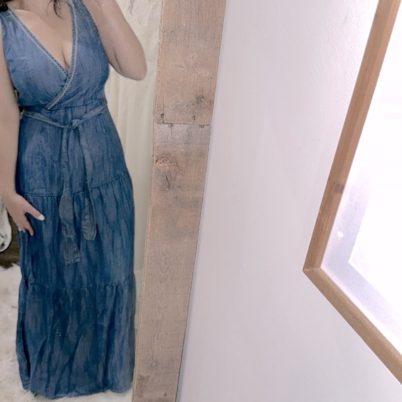 Column Dress Yessica Elegant Blue Maxi Dress EU size 38 - Picture 3 of 6